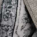 WILLSUN Washable Area Rugs, 5x7 Non-Slip Boho Large Area Rugs for Living Room, Bedroom, Machine Washable Vintage Rug, Indoor Floral Print Carpet for Home Decor, Kid & Pet Friendly Mat (Grey)