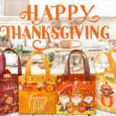 Fall Non-Woven Tote Bags Waterproof Pumpkin Turkey Gnome Party Bags with Handles Reusable Gift Bag Grocery Goodie Shopping Bag Treat Favor Bag for Autumn Thanksgiving Party Supplies, 16 Pack