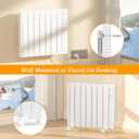 1500W Electric Heater Wall Mounted & Freestanding, White Aluminum Convection Panel Heater for Indoor Use w/Remote Control, 24H Timer, Touch Screen, Quiet Heating & Overheat Protection for Bedroom