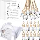 Boao 25 Sets Hanging Car Air Freshener Diffuser Bottles Empty Bulk with Car Diffuser Instruction Cards Organza Bags Glass Refillable Essential Oil Fragrance Aromatherapy Pendant (Cylindrical)