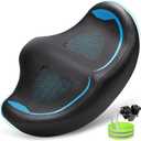 Noseless Oversized Bike Seat for Men Women Comfort, Extra Wide Padded Bicycle Seat Cushion, Large Comfortable Bike Saddle for Peloton, Stationary Exercise Bike, Beach Cruiser, City Bike, Ebike (C1, Blue)