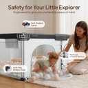 Tinyiota Foldable Baby Playpen, 50x50 Inch Portable Play Yard for Babies and Toddlers with Soft Breathable Mesh, Storage Bag & 2 Pull-Toy Handles for Indoor & Outdoor (Grey, with Mat)