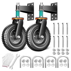 8 Inch Heavy Duty Gate Wheel, 750 lb Capacity, Fits Metal Tube Gates and Wooden Gates, 360° Swivel Spring-Loaded Caster. Gate Wheel for Smooth Operation. (8-INCH 2PACK)