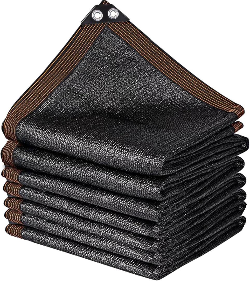 Winemana Black Shade Cloth 70%, 30x50 FT Mesh Tarp - Garden Shade for Greenhouse, Patio, Vegetables, Plants Cover and Chicken Coops, Sunshade Net for Outdoor Protection with Reinforced Grommets
