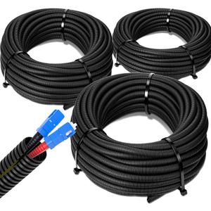 Sasylvia 1/4", 1/2", 3/8" x 15 ft Split Wire Loom Tubing Automotive Wire Loom Assortment Split Cable Sleeves Bulk Flexible Electrical Conduit Protective Kit