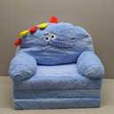 Toddler Chair Comfy Toddler Couch: 2-in-1 Kids Chairs Kids Sofa Fold Out for Girls and Boys 1-3 Years Old, Deepblue Dinosaur