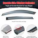 IKON MOTORSPORTS External Tape on Window Visor Compatible with 2018-2026 Honda Accord Sedan, 2.2mm Factory Style Acrylic Unpainted with Clips and Chrome Trim Air Deflector Sun Rain Guard, 2019 2020