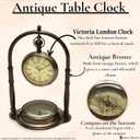 Antique Brass Table Clock Vintage Desk Clock with Roman Numerals | Collectible Decorative Brass Timepiece for Home & Office