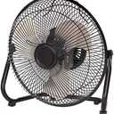 Mainstay 9" Durable Metal High-Velocity Fan with Three-Speed Rotary Switch, Black (1)