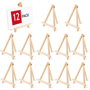 12PCS Wood Easels, 9 Inches Tabletop Easels, Art Craft Painting Easel Stand for Artist Adults Students