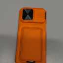 SSLOTSCASE for iPhone 17 Pro Max Case with 2X Privacy Screen Protector, Credit Card Holder & Stand & Slide Lens Cover & Kickstand, Military-Grade Heavy Duty Phone Cover for iPhone 17 Pro Max, Orange