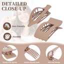 2 x 6 Pack Flat Hair Clips for Women Girls, French Flat Claw Clips for Think Hair Thin Hair with Strong Hold, Non-Slip, Matte Classic Barrettes for All Hair Styling (Black, brown, yellow)