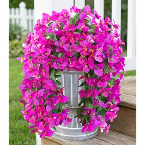 HyeFlora Bougainvillea Artificial Hanging Flowers Plants for Outdoors Decoration, 2pcs Purple Fake Flowers Silk Bougainvillea Vines Realistic UV Resistant Faux Flowers for Outdoor Planters Patio Urn