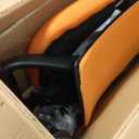 BestOffice | Ergonomic Office Chair | Mid-Back Swivel Desk Chair | Breathable Backrest & Lumbar Support | Adjustable Height | Sponge Seat | Rolling Wheels | Orange | for Adults & Women, 22D x 22W x 35.2H in