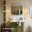 Vintage Wall Sconce Wall Lamp with Amber Tulip Glass Shade Hanging Wall Sconce with 4.9FT Plug in Cord, Modern Wall Lamp Fixtures Decor for Bedside Bedroom Indoor Doorway