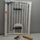 Babelio 36" Tall Upgraded Baby Gate with Cat Door, 29-43" Auto Close Durable Dog Gate for Stairs, Doorways and House, Easy Walk Thru Safety Gate with Pet Door Includes 4 Wall Cups, White