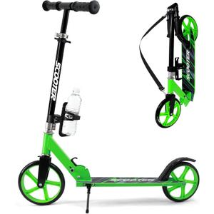 Scooter for Kids Ages 6+, Teens & Adults, Max Load 240 LBS, Foldable Kick Scooter with 8-inch Big Wheels, Kickstand, 3 Adjustable Levels, Rear Brake,