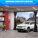 Sliding Garage Door Screen 9x7FT for 1 Car Garage Doors, Magnetic Garage Screen Door with Track Closure, 16x7Ft Retractable Garage Door Screen(Patent has Been published) (Black)