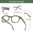 Women Reading Glasses Trendy Readers Blue Light Filtering Glasses +0.00 +1.25 - +3.00 (Dark Green / Beige)