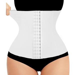 LODAY Waist Trainer Corset Shapewear Tummy Control Body Shaper Waist Cincher for Women Postpartum Belly Band Wrap (Medium, White Hook)