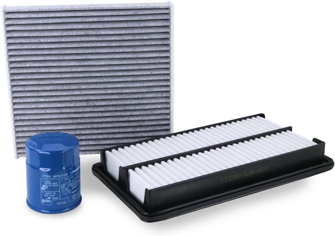 15400-PLM-A02 Oil Filter & 17220-5J6-A10 Engine Air Filter & 80292-SDA-A01 Cabin Air Filter Fit for 2016-2022 Honda Pilot 3.5L, 2019-2025 Passport 3.5L, 2017-2025 Ridgeline 3.5L