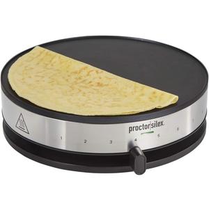 Proctor Silex Electric Crepe Maker with 13 Nonstick Griddle for Eggs, Pancakes, Omelets and Quesadillas, with Temperature Control, Spatula, Spreader, Batter Cup, Stainless Steel (38400PS)