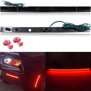 NJSBYL Corvette C7 LED Bumper Reflector Lights for 2014-2019 Chevy Corvette C7 Rear Turn Signal Lamps Red LED Tail Brake Rear Fog Lamps Reflector Light Kit OEM Replacement Smoked Lens