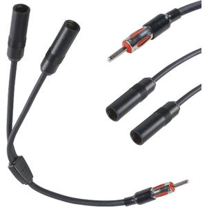 SCUARI Car Antenna Adapter,Antenna Adapter for Car Stereo,Car Accessories 1 Male to 2 Female Y Antenna Cable,Radio Antenna Extension,Car GPS Navigation System Antenna Extension Cable,Fits Most Cars