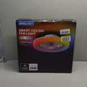 ANGELHALO 18" Smart Ceiling Fan with Light, RGBWW Flush Mount Fandelier with Remote/App Control, Music Sync, Quiet 6-Speed Motor, Low Profile for Bedroom/Kids Room/Home Offices/Small Living Spaces (RGBCW-1500lm)