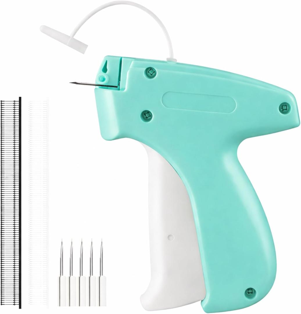Stitch Gun for Clothes, Handheld Stitch Gun Quick Clothing Fixer, Portable Tagging Gun for Home & Retail Use, Includes 6 Needles,1000 Black & 1000 White Fasteners (Blue,1pcs+2000tag)