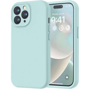LOVE 3000 Designed for iPhone 14 Pro Max Case, Premium Silicone with [Soft Anti-Scratch Microfiber Lining] Shockproof Protective Phone Case for Men Women Girls 6.7", Mint