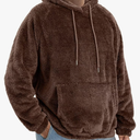 Fuzzy Sherpa Hoodie Sweatshirt Long Sleeve Fashion Pullover Fall Outwear Winter Hooded WL/ MS