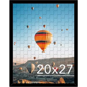 20x27 Picture Frame Black for Puzzles Poster Photo Picture, Horizontal and Vertical Formats for Wall Hanging, 20 x 27 Wall Gallery Poster Photo Puzzles Frame for 20 by 27 Photos Posters,Black