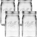 Ball Glass Mason Jars with Lids and Bands, Used for Canning, Pickling, Juice, Jam, Jelly (Quart, 32 Ounce (Pack of 4))