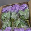 Nagobi 12 Pcs Artificial Peonies Silk Flowers, Summer Bouquet Boho Faux Flowers Arrangements for Wedding Home Centerpiece Table Decoration (Light Purple)