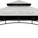 Grill Gazebo Replacement Canopy Top Only - 5' x 8' Outdoor BBQ Gazebo Canopy Roof, Waterproof Double Tiered Shelter Cover Fit for Model L-GG001PST-F (Gray, 5x8)