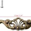 2pcs 86mm/3.38" Hole to Hole Antique Drawer Pulls 152mm/5.98" Length Decorative Cabinet Handles Retro Dresser Pulls Handles for Closet Furniture Wardrobe, with Screws