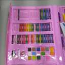 DLUCKY 208 PCS Art Supplies, Drawing Art Kit for Kids Adults Art Set with Double Sided Trifold Easel, Oil Pastels, Crayons, Colored Pencils, Watercolor Pens Gift for Girls Boys Artist, Pink