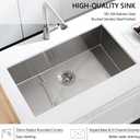 32 Stainless Steel Undermount Kitchen Sink, Dorzom 32" x 17" x 9" Stainless Steel Single Bowl 18 Gauge Under Mount Kitchen Sink