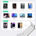 Samsers Foldable Bluetooth Keyboard with Touchpad - Portable Wireless Keyboard with Holder, Rechargeable Full Size Ultra Slim Pocket Folding Keyboards for Android Windows iOS Tablet & Laptop - Silver