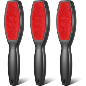 3 Pack Lint Brushes for Clothes, Double-Sided Lint Remover Brush, Reusable Pet Hair Remover, Sheet and Carpet Cleaning Brush for Clothes Sheet Carpet Furniture Fabric