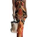 HTD Women Summer Casual Bodycon Maxi Dress Sexy Dresses (M, 8086 Blue Plaid)