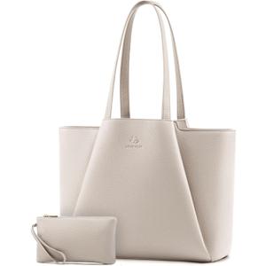 LOVEVOOK Laptop Tote for Women - 15.6 Inch Faux Leather Laptop Bag with Clutch, Large Capacity Office Purse Computer