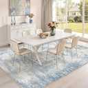 Area Rugs 8x10 Living Room Rug Washable No Slip Low Pile Soft Thickness Large Carpets Indoor Floor Covering for Bedroom Dining Modern Abstract Home Office Decor Blue