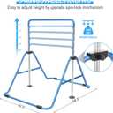 Foldable Gymnastics Bar, 5-Height Adjustable Gymnastic Bars for Kids at Home,Robust & Stable for Indoor/Outdoor Using,Weight Limit 140LBS