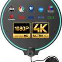 TV Antenna for Smart TV Indoor, Digital Antenna with 360 Signal Reception for Local Channels 4K HD, 16.8ft Coaxial Cable, Easy Installation (Medium)