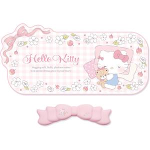 Kuitmor Kawaii Anime Mouse Pad Wrist Rest Support Set - Non-Slip Desk Mat and Memory Foam Bowknot Wrist Rest for Keyboard and Mouse,Perfect for Gaming or Home Office Work - FlowerCat