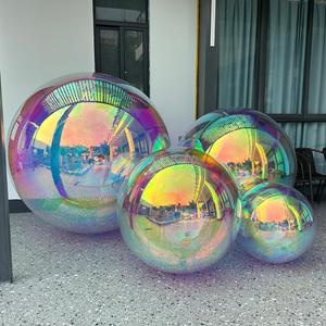 Colorful Inflatable Mirror Ball Reusable Big Shinny PVC Disco Ball Giant Airtight Hanging&Standing Mirror Balloon for Events & Stage Party, Advertising, Shows Decoration (1 Piece,1.5m,Without Pump)