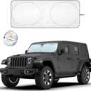 EcoNour Jeep Windshield Sunshade | Sun Visor for UV Rays & Heat Protection | Suitable for Wrangler, Gladiator | Jeep Accessories for Wrangler | X-Small - 60x21 Inches