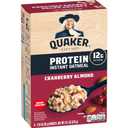 5 x Quaker Protein Instant Oatmeal, Cranberry Almond, 12g Protein per Serving, Whole Grains, No Artificial Flavors, No Added Colors, 2.18 oz Packets, (6 Pack) (EXP 08/09/26)